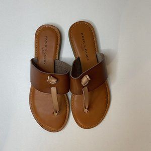 Rock And Candy Brown Leather Flat Sandals Women’s Size 7